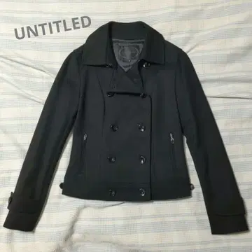 UNTITLED 피 코트 울 자켓 더블 브레스트 자켓 블랙