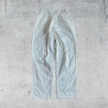 이지 팬츠 스트레이트 면 화이트 S 사이즈 캐주얼 허리밴딩