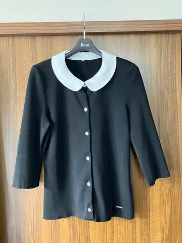 폭시 foxey 화이트 카라 니트 가디건