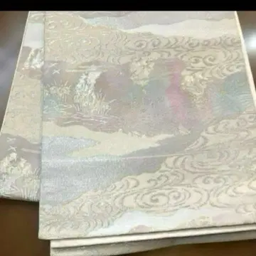 호화로운 금은 채색 무늬 순수 실크 후쿠로 오비 육통 무늬