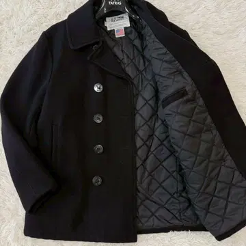 새상품급/XL 샷 피코트 퀼팅 더블 브레스트 U.S 740N