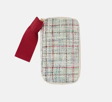 이와테 홈스펀 라메 트위드 작은 서랍 파우치