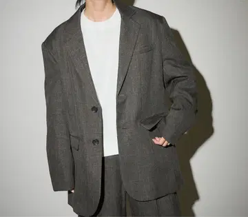 울리 터치 테일러드 자켓 / 파워 숄더 브라운