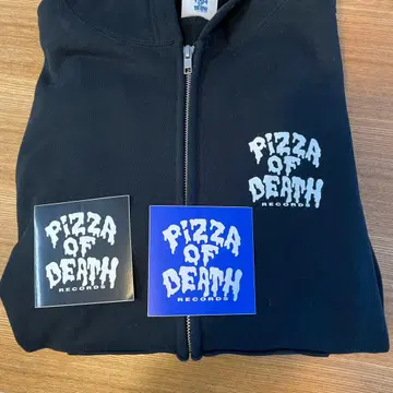 PIZZA OF DEATH 지퍼 후드티 블랙 M