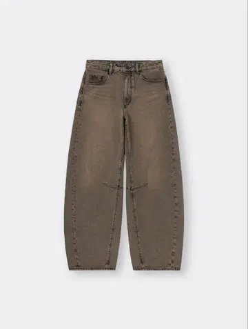 GU 지유 배럴 레그 청바지 와이드 데님 하이웨스트 S 사이즈