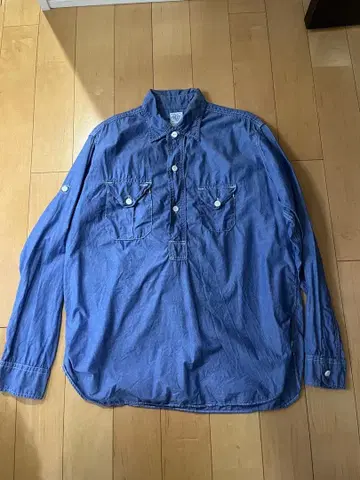 POST OVERALLS 블루 긴팔 셔츠 사이즈 M