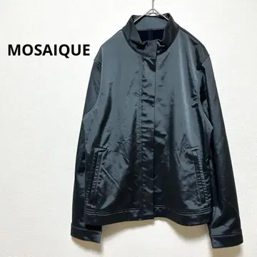 모자이크 나일론 자켓 블루종 광택감 아우터 점퍼 M