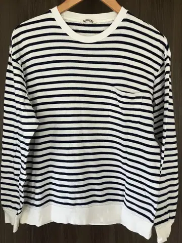 AURALEE 오라리 보더 T셔츠 사이즈 3