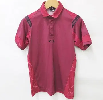 Oakley 빨간색 M 피케 셔츠 기하학 패턴