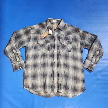 BITBRIDLE 호배색 옴브레 체크 셔츠 다크 그린 데드스탁