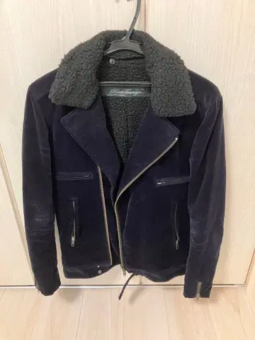 나노 유니버스 네이비 코듀로이 보아 옷깃 자켓