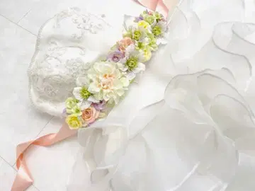 웨딩 드레스 고급 조화 새시 리본