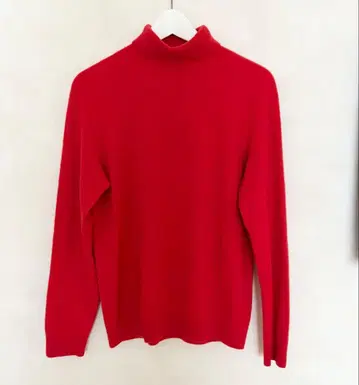 유니클로 캐시미어 100% 터틀넥 니트 긴팔 레드 XL