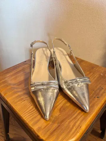 LE TALON 실버 스틸레토 신발