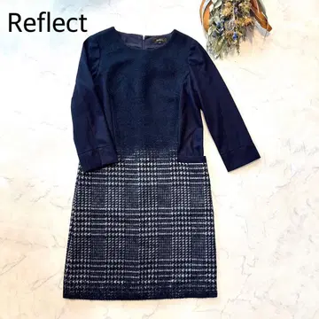 리플렉트 도킹 절개 니트 원피스 체크
