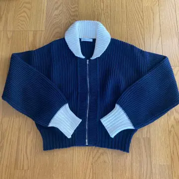 새상품 맥피 코튼 니트 블루종