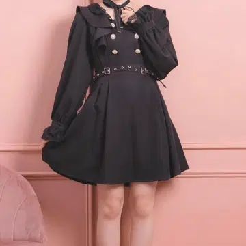 ROJITA 초커 리본 크로스 벨트 원피스