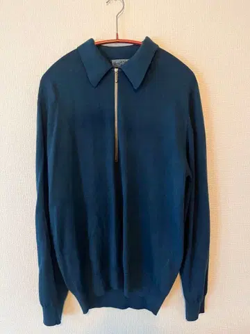 90s 마가렛호웰 블루 하프 지퍼 스웨터 L