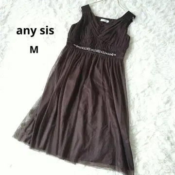 any sis 슬리브리스 원피스 드레스 2 /M 브라운 비쥬