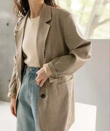 mystic 체크 자켓