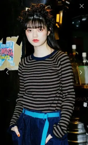 NIKO AND - 프릴 커프스 리브 풀오버 / 모카 / M 사이즈