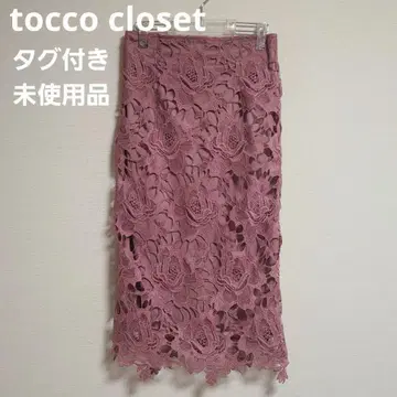 tocco closet 컷워크 플라워 레이스 자수 타이트 스커트 미사용