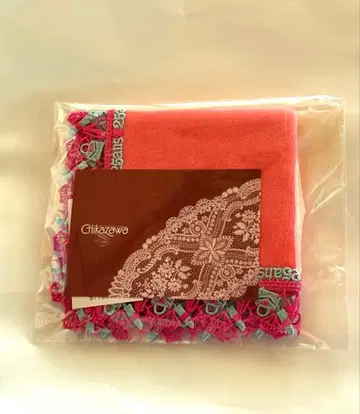 치카자와 레이스 25ans 타월 손수건 코랄 핑크