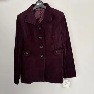 advance 빨간색에 가까운 퍼플 스웨이드 테일러드 자켓