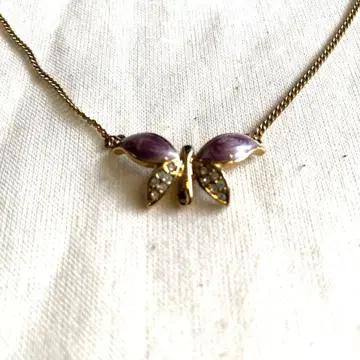 나비 모티브 목걸이 보라색