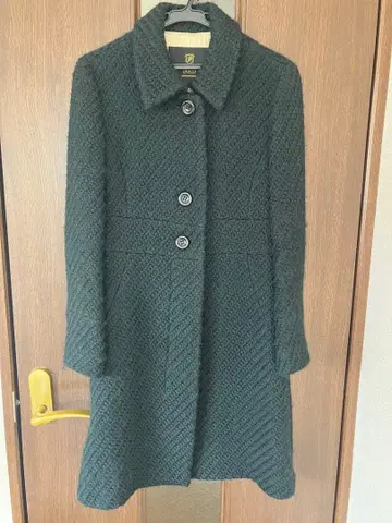 다크 그린 니트 롱 코트