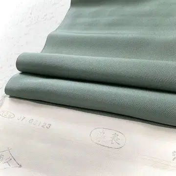 이로무지 옷감 하마 크레이프 원단 순수 실크 중고품 그린 pt017