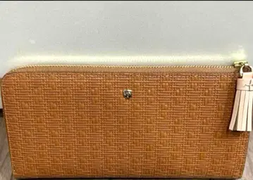 새상품 탑카피 L자 지퍼 장지갑 카멜 브라운 가죽 메쉬