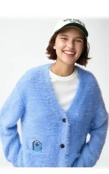 GU 퍼펫 스 오버 사이즈 가디건 블루 L