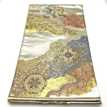 후쿠로 오비 꽃무늬 파도 무늬 금실