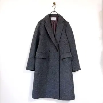 [ IENA ] 이에나(36) 울 코트 차콜 그레이 심플 롱 기장