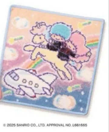 페이러 타월 손수건 JAL 한정판 리틀트윈스타 1장 테두리 블루