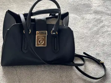 FURLA 밀라노 2way 백 가죽 블랙 골드 금장 장식