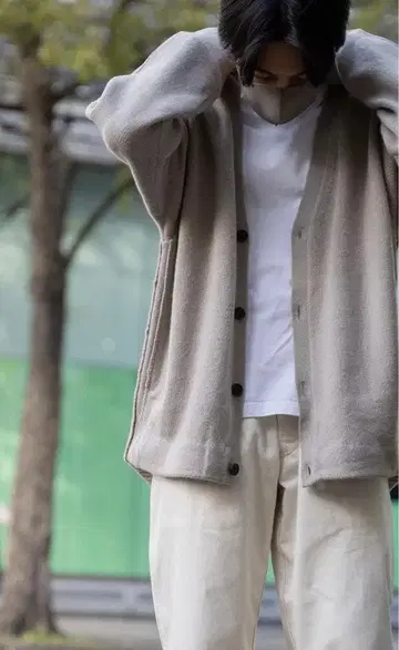 YOKE 캐시미어 가디건 베이지