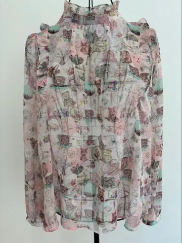 yukiemon 텍스타일 블라우스 패치워크 M 핑크