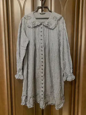 핑크하우스 깅엄 체크 튜닉 원피스