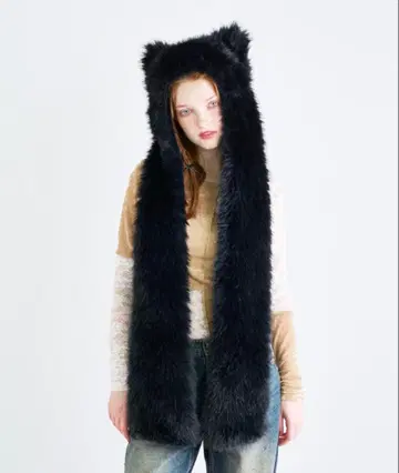 애니멀 후드 머플러 블랙 안나수이 고양이 귀 ANNASUINYC 완판템