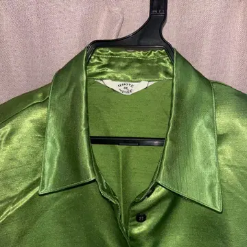 그린 새틴 긴팔 셔츠 9호
