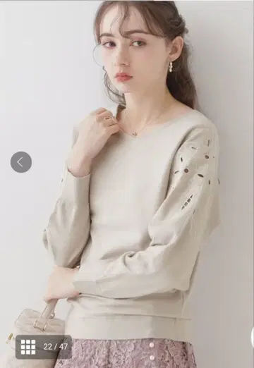 Couture Brooch 긴팔 니트 2WAY 착용 가능