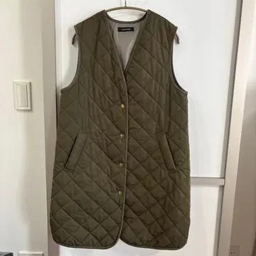 OURHOME 퀼팅 베스트 올리브 그린