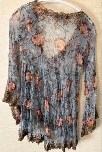 DRWCYS 꽃무늬 긴팔 튜닉