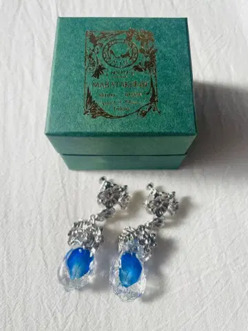 mabataki 미우 추억 ver.2 귀찌 실버 파랑 장미 꽃잎