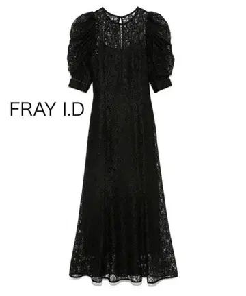 새상품 FRAY I.D 프레이 아이디 자수 퍼프 드레스 BLK
