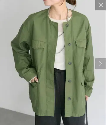 PUAL CE CIN 노카라 밀리터리 블루종 올리브 그린