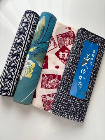유카타 옷감 면 묶음 판매 4벌
