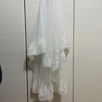 웨딩 베일 화이트 레이스 자수